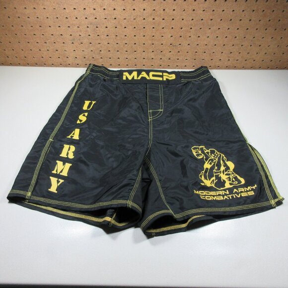 Full-Gorilla mens black yellow US Army MMA Fight shorts S - Shorts 